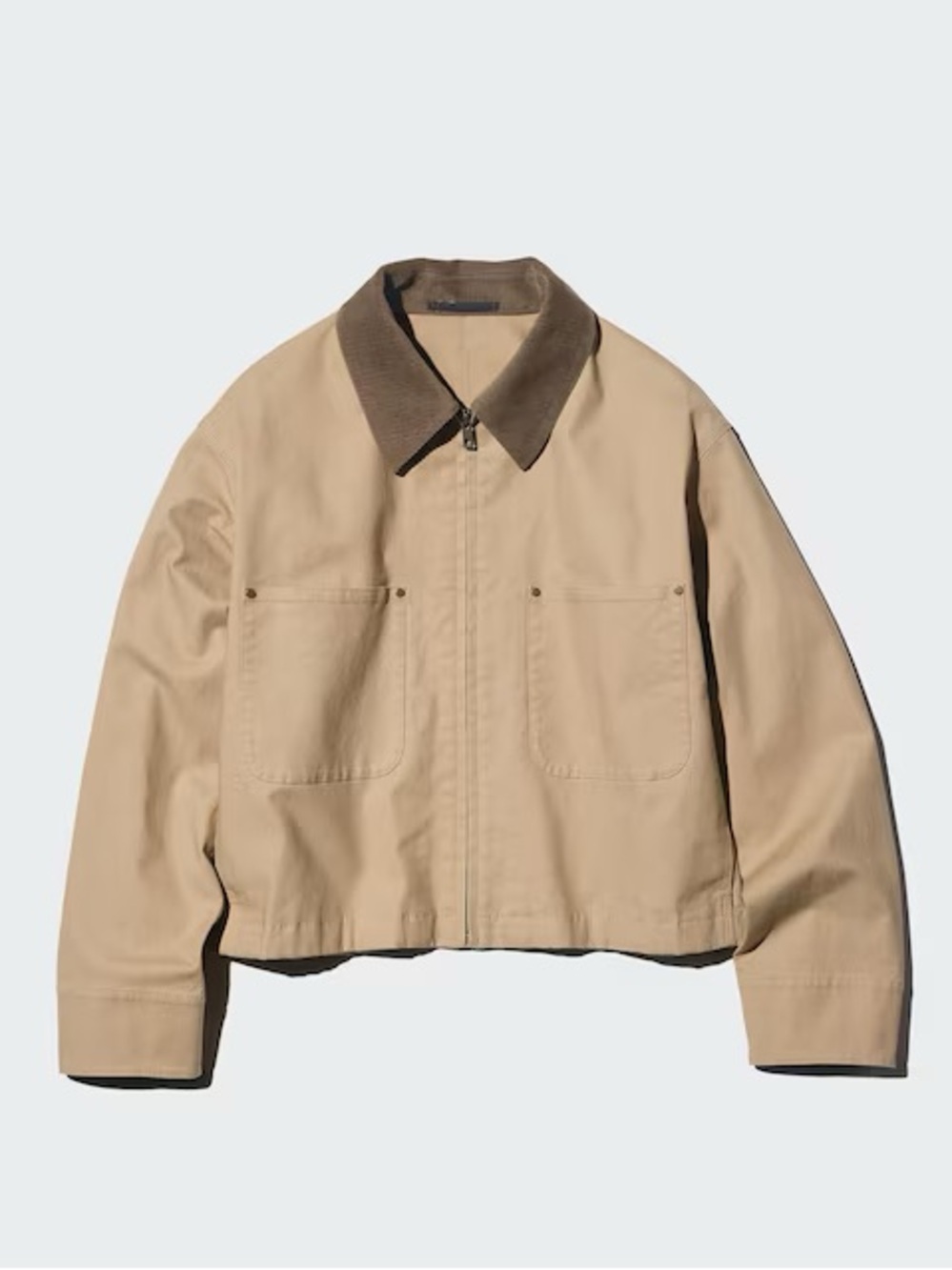 NEW Uniqlo Zip-up Short Jacket - Beige